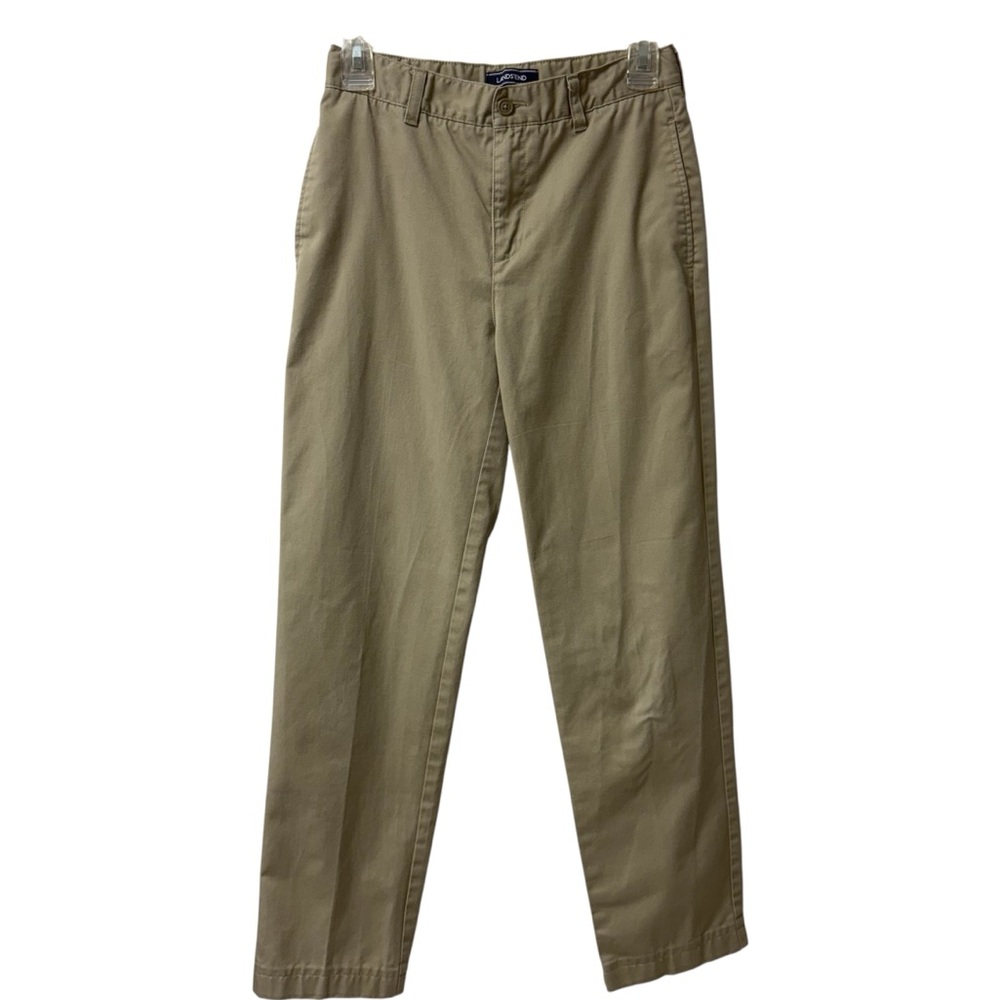 Lands' End Boys Iron Knee Chino Twill Cadet School Uniform Pants Youth Boys 14